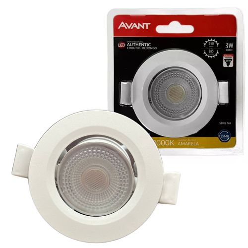 Spot Led Embutir Direcionável Mr16 Redondo 3w 3000k Luz Amarela