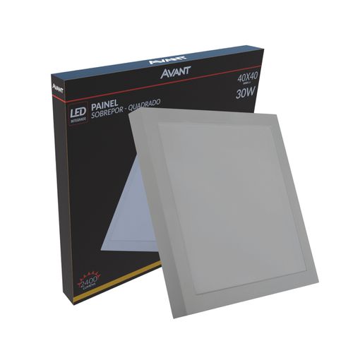 Painel Plafon Led 30w Sobrepor Quadrado 3000k Luz Amarela Bivolt