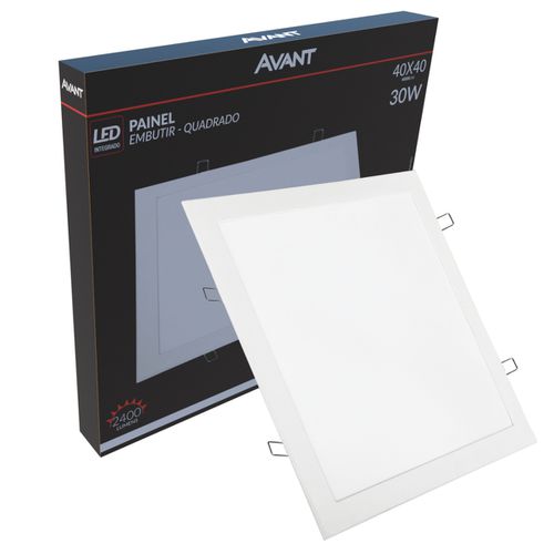 Painel Plafon Led De Embutir Quadrado 6500k 30w Bivolt Avant