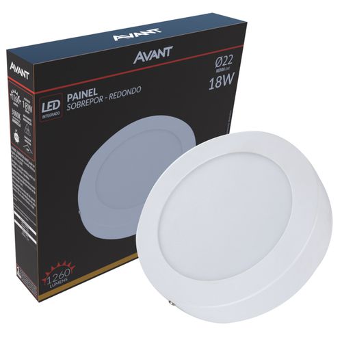 Painel Plafon Led 18w Sobrepor Redondo 3000k Luz Amarela