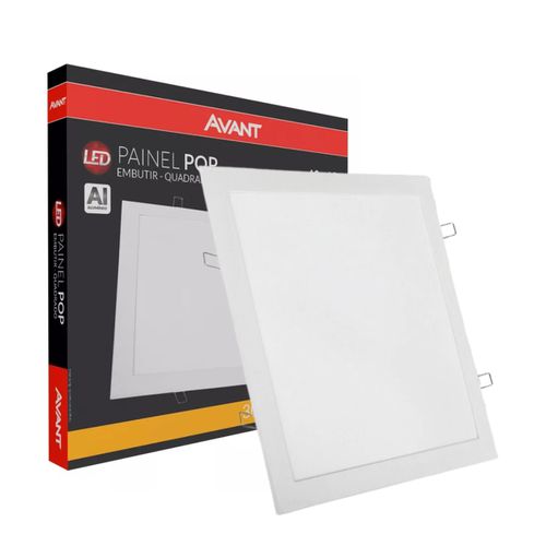 Painel Plafon Led Embutir Quadrado 3000k 30w Bivolt Avant