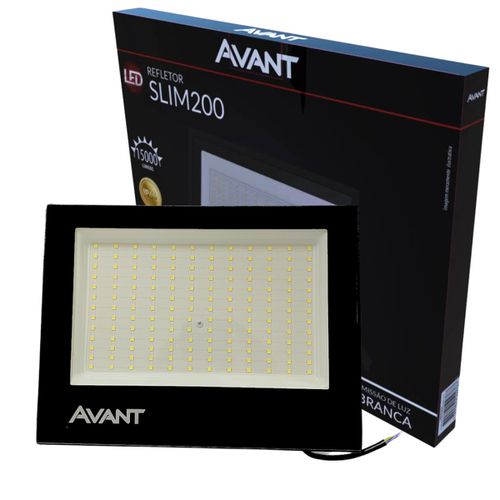 Refletor Holofote Led Slim 200w 6500K Branco Frio Bivolt 