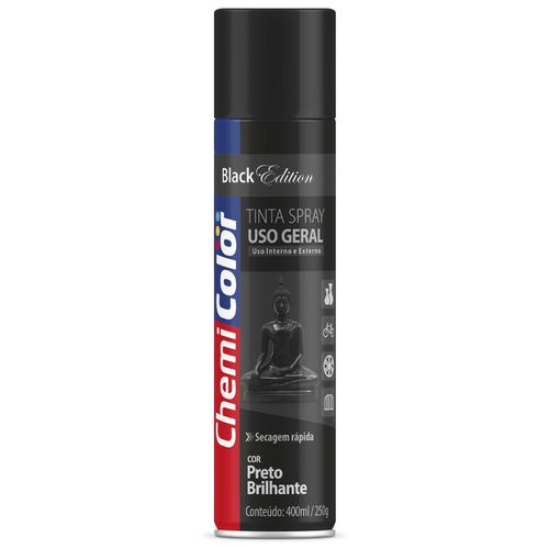 Tinta Spray Uso Geral Chemicolor Preto Brilhante 400ml