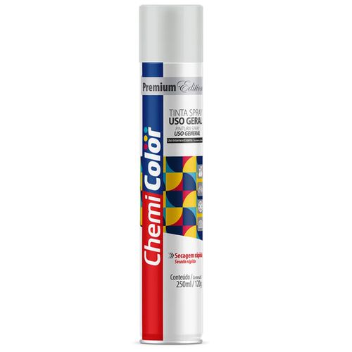Tinta Spray Uso Geral Chemicolor Branco Brilhante 250ml