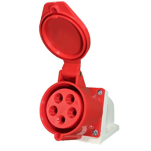 Tomada Industrial Sobrepor 32A 6H 380V 3P+T+N IP44 Vermelho