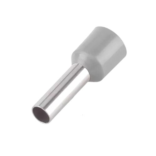 Kit 50 Terminais Ilhós Tubular 4 mm Cinza