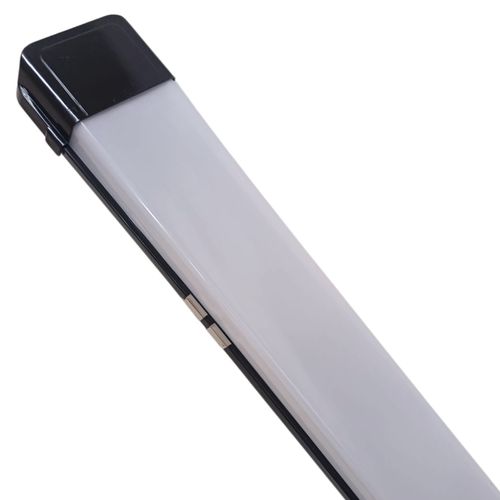 Luminária Led Linear Slim 120cm 4000k 54w Preta Bivolt Completa