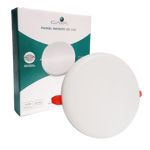 Plafon Led Embutir Borda Infinita Redondo 24w 3000k