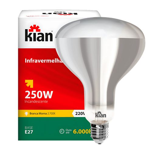Lâmpada De Secagem Infravermelha Aquecimento 250W 220V