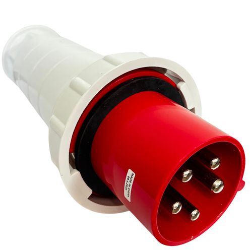 Plugue De Tomada Industrial 63a 6h 380-415v 3p+t+n Ip65 Vermelho