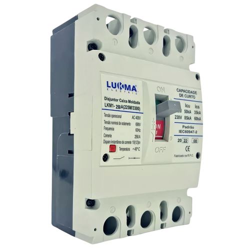 Disjuntor Em Caixa Moldada Tripolar 250a Lkm1-250a