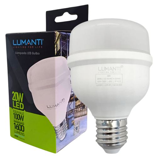 Lâmpada Led Bulbo Alta Potência Bivolt 20W 6500K Luz Fria
