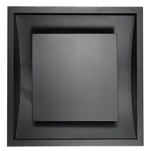 Luminária Plafon Quadrado Embutir Luz Indireta 45x45 Preto