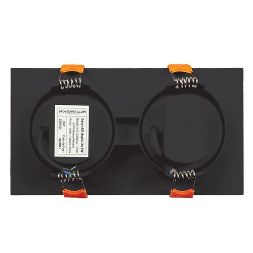 Spot Embutir Led Dicroica Duplo Quadrado 5W 6500K Preto