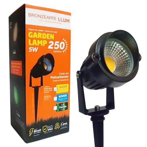 Espeto De Jardim Led 5W Branco Quente Prova Dágua Bivolt