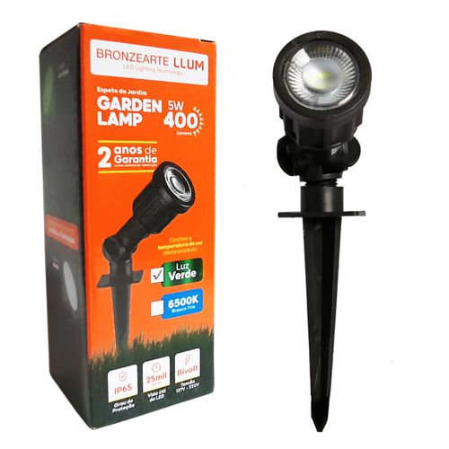 Espeto De Jardim Led 5w Luz Verde Prova D'água Bivolt