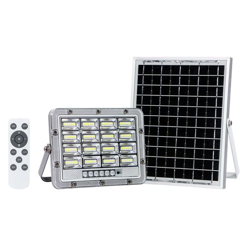 Refletor Led Solar 50W 6500K Com Painel e Controle Remoto