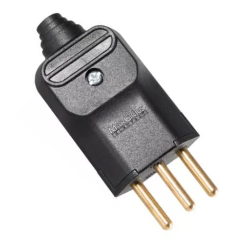 Pino Plugue Macho 2p+t 10a Reto Prensa Cabo Preto Margirius