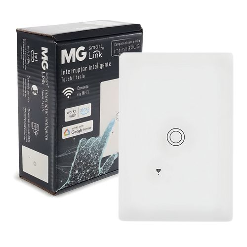 Interruptor Inteligente Smart Touch 1 Tecla Margirius Branco