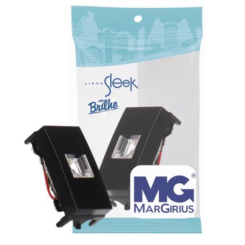 Tomada Telefone Rj11 4 Fios Preto Brilhante Sleek Margirius