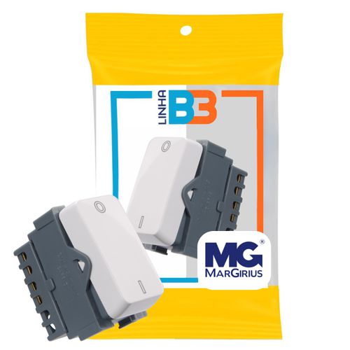 Módulo Interruptor Bipolar Simples 10A Branco B3 Margirius