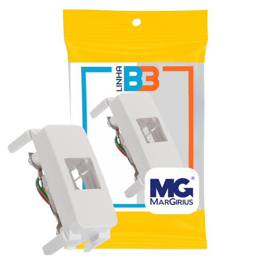 Módulo Tomada Telefone Rj11 4 Fios Branco B3 Margirius