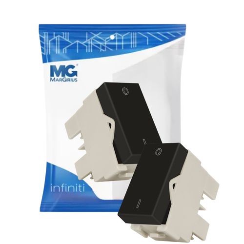 Interruptor Bipolar Simples 25a Preto Infiniti Margirius