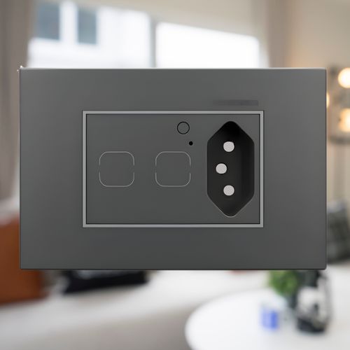 marburuです Interruptor Duplo e Tomada 10a Inteligente Zigbee Titânio
