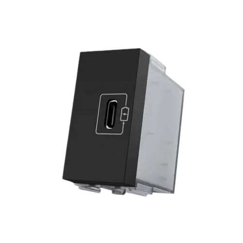 Módulo Tomada USB-C 2A Carbon Black Aura Margirius