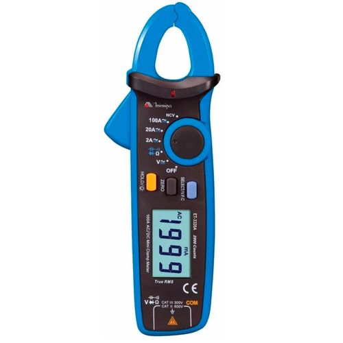 Alicate Amperímetro Digital Mini Cat Iii True Rms Minipa