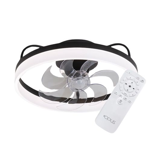 Luminária Plafon Ventilador De Teto Air Black Ivory Orbital