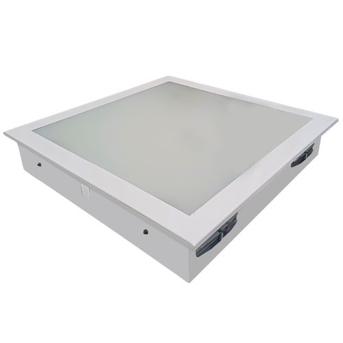 Plafon Quadrado Embutir 43x43 Vidro Interno 4 Rosca E-27