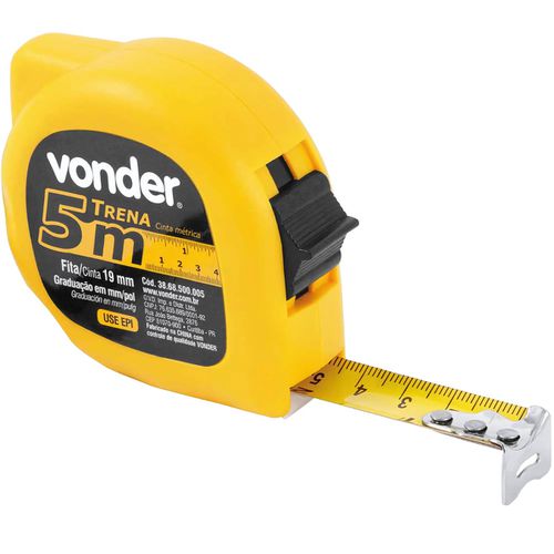 Trena Curta de Aço 5m x 19mm Com Trava Vonder