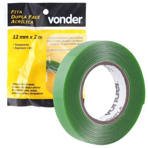 Fita Dupla Face Acrílica 12mm x 2m Vonder