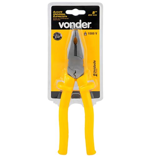 Alicate Universal Eletricista 8 Pol. Amarelo 1000V Isolado Vonder