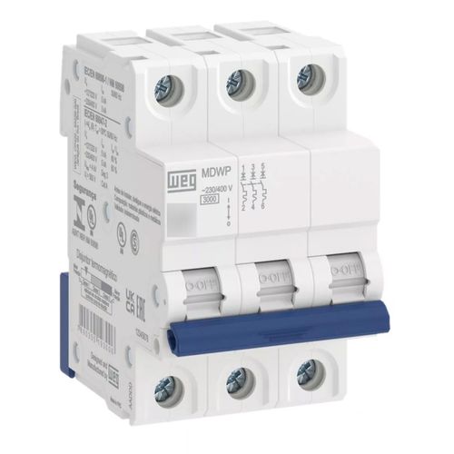 Mini Disjuntor Weg 32a Tripolar Din c Mdwp-c32-3