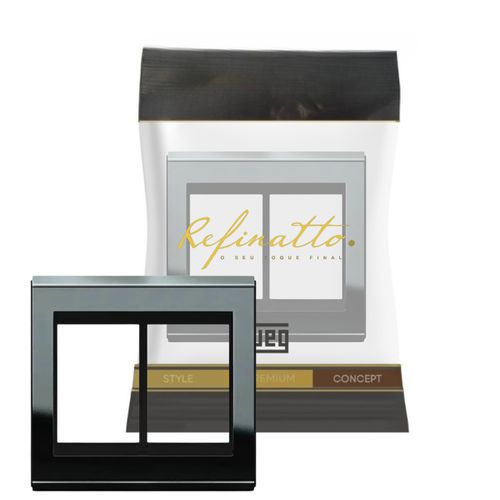 Placa Espelho 6 Postos 4x4 Concept Titânio/preto Refinatto Weg