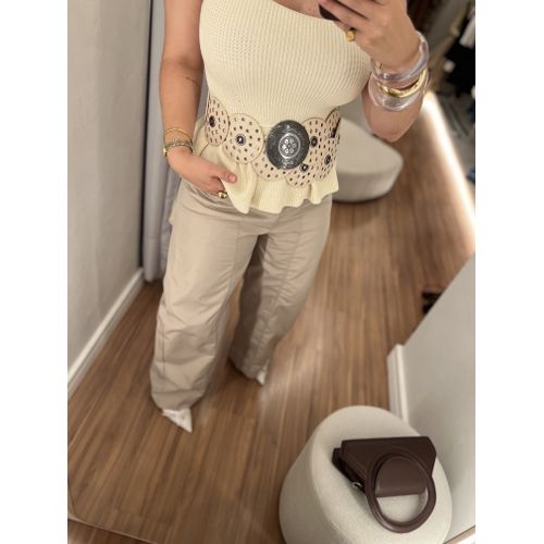Calça Pantalona Duda Nude - BY JÉSSICA PIERI