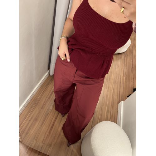 Calça Pantalona Duda Bordo - BY JÉSSICA PIERI