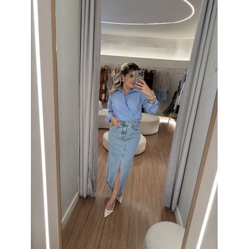 Saia Jeans Midi Vivi - BY JÉSSICA PIERI
