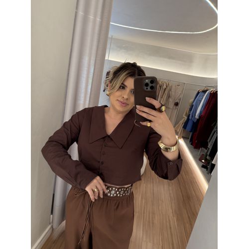 Camisa Giovana Marrom - BY JÉSSICA PIERI