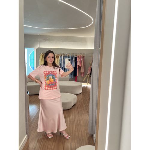 Saia Cetim Amélia Rosa - BY JÉSSICA PIERI
