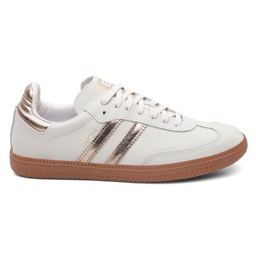 Tênis Feminino Casual Dourado Retrô em Couro - 1050ANATURAL - Loja Burke
