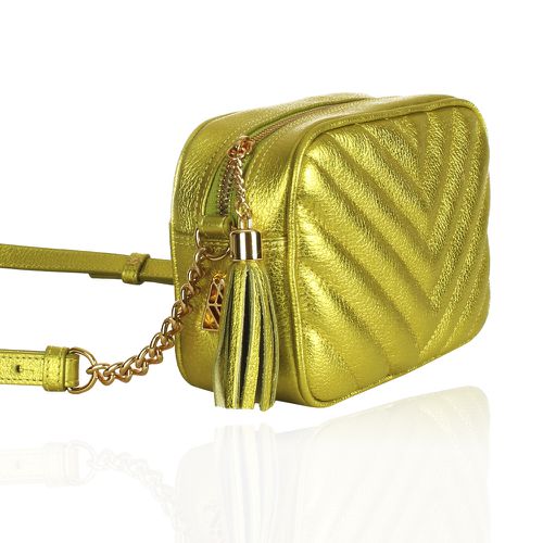 Bolsa Mini Lobby Couro Citrus Metalizado