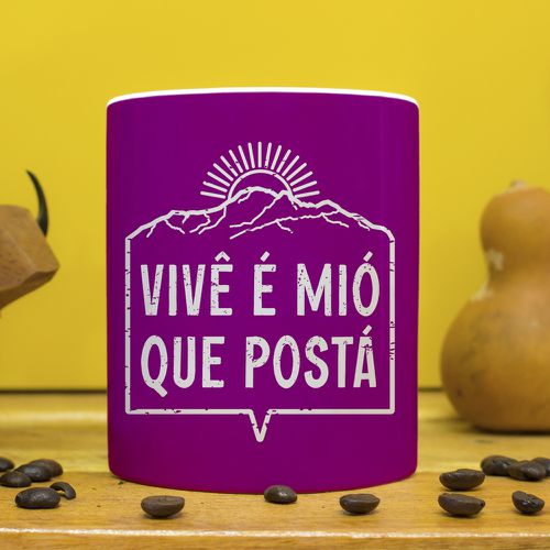 Compre a sua caneca esmaltada Vivê é Mió Que Postá em até 3 vezes sem juros