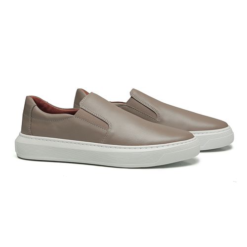Tênis Slip On Casual Chazz Bege - cz009-Slip on -b... - LOJA CHAZZ