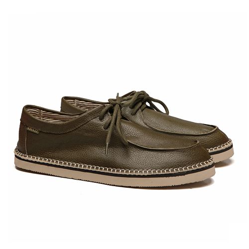 tenis espadrille cacareco chazz couro verde milita... - LOJA CHAZZ