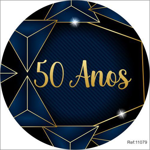 Painel 50 Anos Em Tecido 1,50x1,50 c/elástico - Criare Painéis