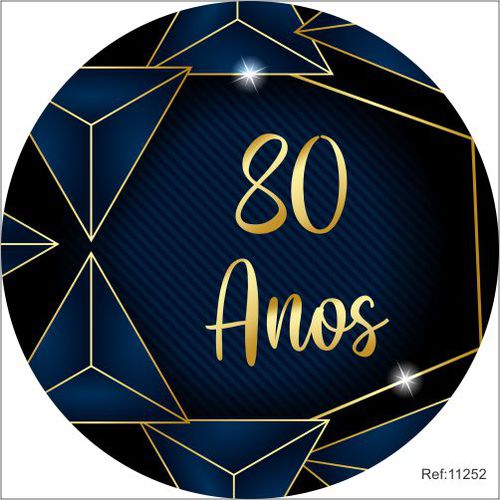 Painel 80 anos Em Tecido 1,50x1,50 c/elástico - Criare Painéis