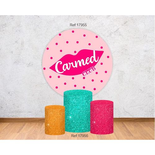 Projeto Carmed Painel 1,50 + 3 Cilindros Tecido C/... - Criare Painéis
